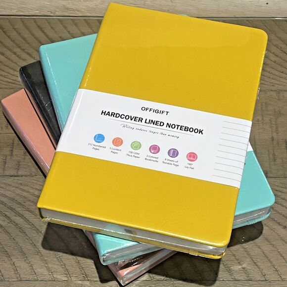 Lined Notebook 312 Numbered Pages Hardcover Leather Journal CHOOSE COLOR - Picture 2 of 7